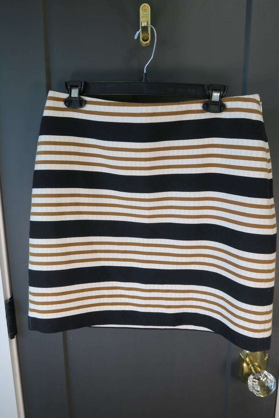 LOFT Striped Colorblock Pencil Skirt